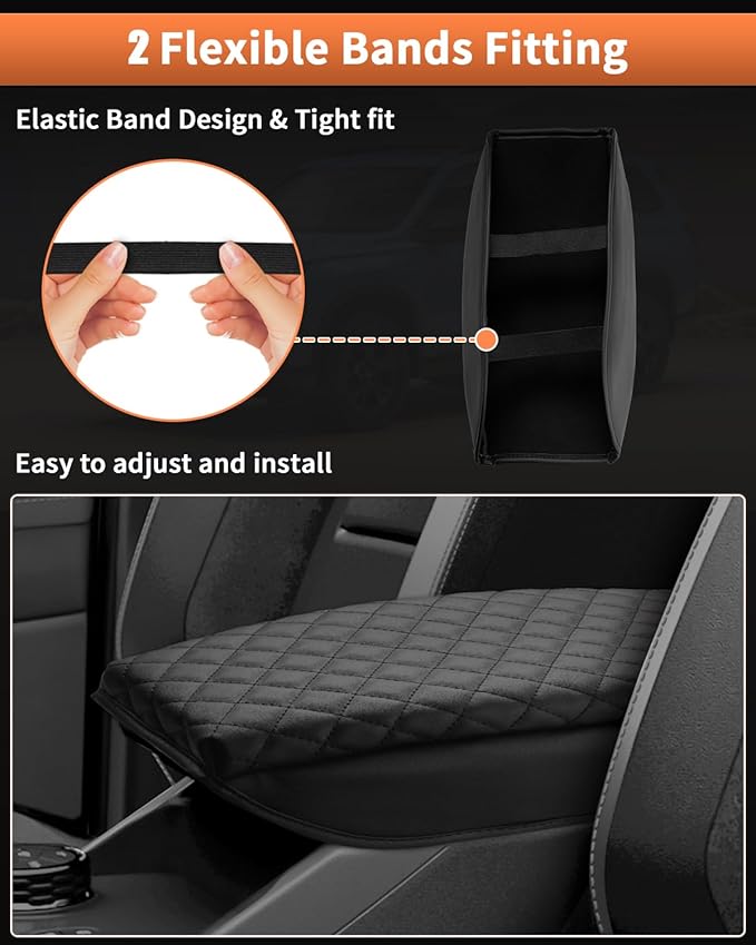 Shademax Center Console Cover for Ford Ranger 2024 2025 2026 Accessories, Ranger Armrest Cover Cushion Pad Leather Middle Console Cover Armrest Seat Box Protector for Ranger XL XLT Lariat Raptor