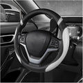 Car Steering Wheel Cover, 15 Inch Premium Leather Breathable Non-Slip Wheels Wrap, Universal Auto Comfortable Steering Wheel Protector for SUV Truck Van, Car Accessories (Gray)