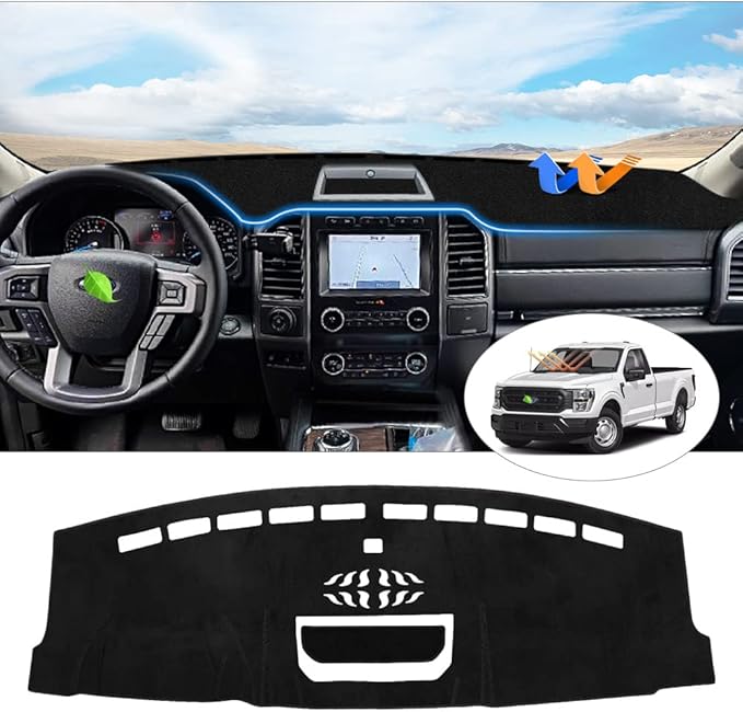 CARTIST Dashboard Cover Fis for Ford F-150 2021 2022-2025 2026, Dashboard Cover for F150 Accessories, Dash Mat Anti-Slip Silicone Back
