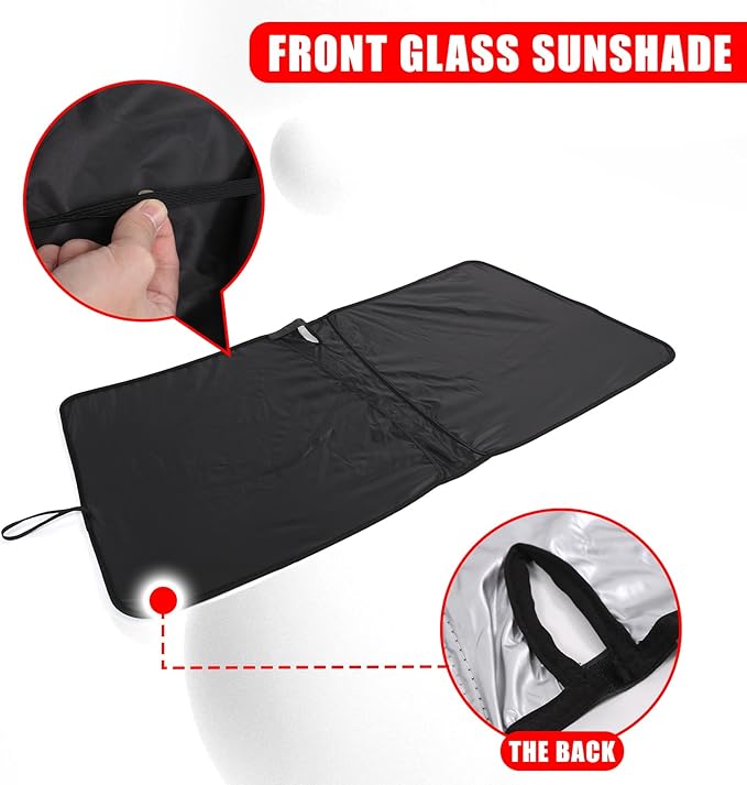 LLKUANG Car Windshield Sun Shade Compatible with Toyota Tacoma 2006-2024 Auto Windshield Sunshades Foldable Blocks UV Rays Sun Visor to Keep Your Vehicle Cool and Damage Free (Style B)