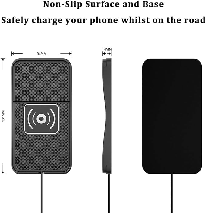Car Wireless Charger Pad for Ford Explorer 2000-2026, Type-C/USB 20W Fast Wireless Car Charger Pad Non-Slip Cordless Charging Mat,B-30cm Cable USB Plug