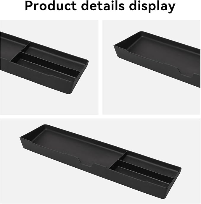 LUCKEASY Co-pilot Drawer Box Storage Box Compatible with Hyundai Santa Fe 2024 2025 2026 Passenger Drawer Box Storage Tray Black TPE for Santa Fe Accessories Black