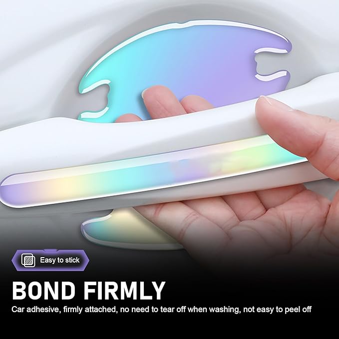 8 PCS Car Door Handle Protectors, Self-Adhesive Auto Doors Handle Cover Guard Protective Film, Scratch Car Door Handles Bowl Sticker, Universal for Most Cars, Trucks, SUVs (Multicolored)