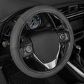 Motor Trend Perforated Microfiber Leather Steering Wheel Cover for Cars Trucks SUVs Vans, Sporty Racing Improved Grip Anti-Fatigue Ergonomic Design, Airbag Compatible - Fits Standard 15" Inch - Gray