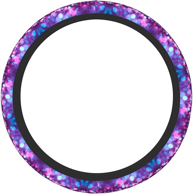 Glitter Pattern Universal Fit Steering Wheel Cover for Car, Truck, and SUV, Durable Steering Wheel Protection