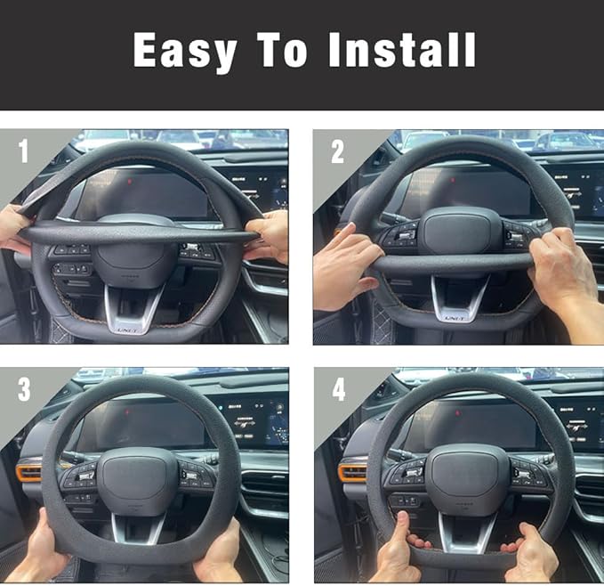 SEGADEN Leather Texture Soft Silicone Car Steering Wheel Cover Universal Anti-Slip Design Protective Case SWT1200 White
