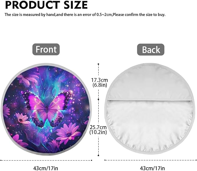 Purple Butterfly Universal Steering Wheel Cover Sunshade Unique Car Rudder Sun Shade Cover for SUV Vehicle Sedan Truck Car Accessories Gift for Friends