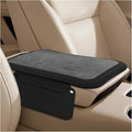 YoRise Car Center Console Cover, Leather Car Armrest Cover with 2 Storage Bags, Comfortable Non-Slip Arm Rest Seat Box Pad, Console Armrest Box Protector Cushion for Most Cars (Black)