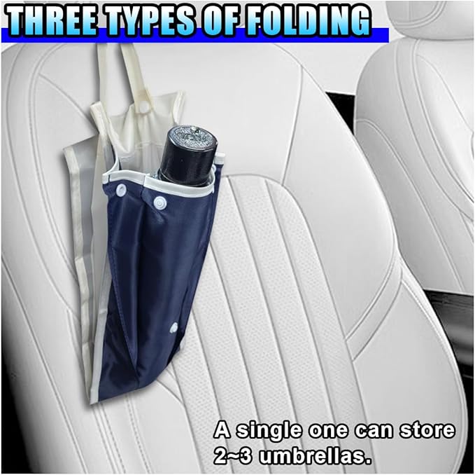 Car Umbrella Storage Cover, 18" x 7" Waterproof Seat Back Hanging Organizer for Long & Short Handled Umbrellas, Foldable Portable Umbrella Storage Bag Accessory Universal for Cars (1PC)
