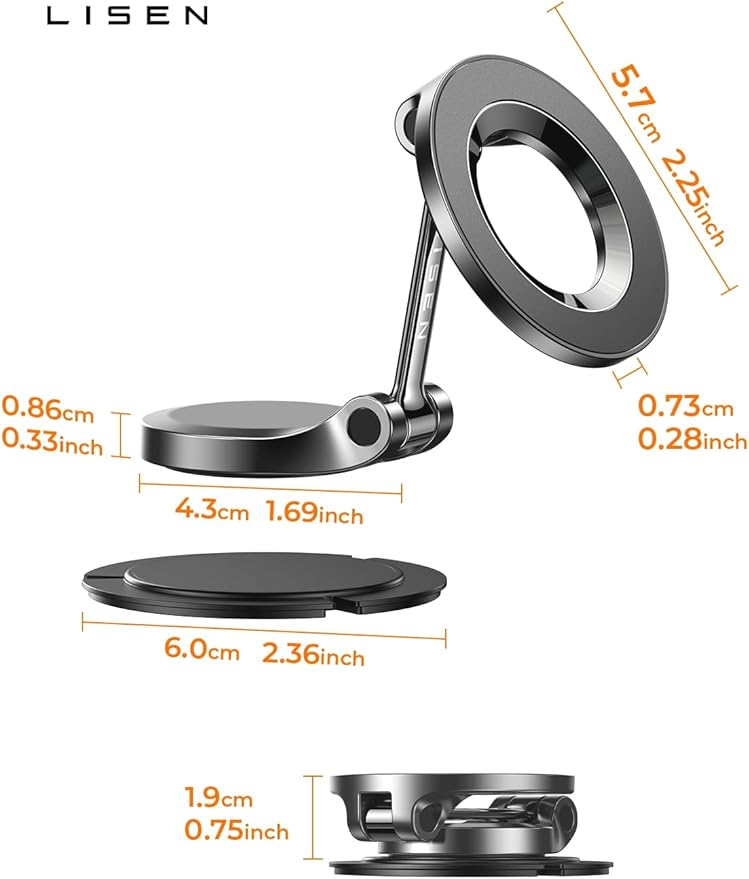 LISEN for MagSafe Car Mount for iPhone 17 Pro Max [24 Strong Magnets] Classic Magnetic Phone Holder for Car Dashboard, Magnet Phone Mount Car Cell Phone Holder for iPhone 17 Pro Max Air 16 15 14 13 12