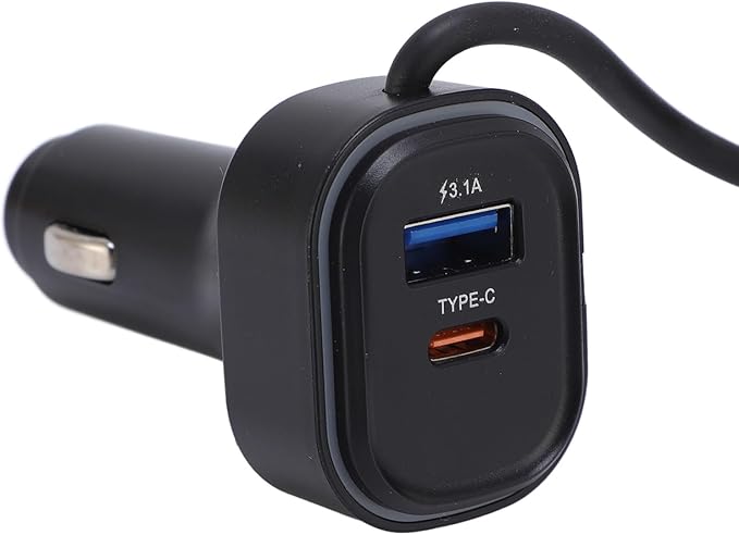 Multiport Car Charger, 12V 24V Fast Charging Cigarette Lighter Adapter, with Multiple USB Ports for Phones and Multiple Devices, Compatible for Travel and Road Trips in Cars,