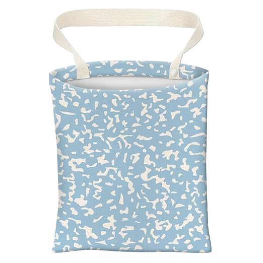 ABUIFDK Car Trash Can, Cute Car Trash Bag, Hanging Car Organizer and Storage Bag, Trash Bin for Car Accessories, Vehicle, Travelling, Camping Cute Blue Dots