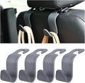 Car Back Seat Headrest Hooks, 4PCS Vehicle Backseat Storage Organizer Hanger, Multifunctional Auto Headrest Hidden Hook Universal for Handbag Purse Backpacks Bags(Carbon Fiber Grey)
