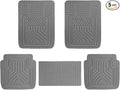 Mandark Car Floor Mats Full Set, 5PCS Deep Dish All Weather Waterproof Heavy Duty Vehicle Pad, Automotive Interior Protection Flooring Liner Accessories, Universal for SUV Sedan Truck (Black/Gray)