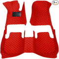 KaiLaiCarCustom Automotive Car Floor Mats for 99.99% Sedan SUV Sports Car Men Women Protection Full Coverage Pads Anti-Slip Leather Floor Lining (Red Mat Beige Line, A - Diamond)