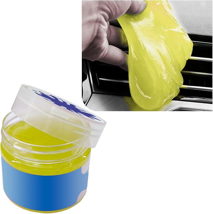 Car Cleaning Gel, No-Scratch Automotive Dust Cleaning Putty, Car Interior Cleaner Slime with Adsorption Capacity, Universal Vehicle Detailing Supplies for Most Cars (Yellow)