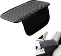 Car Center Console Cover, Leather Waterproof Armrest Cover Protector with 2 Side Storage Bags, 7.87" x 11.8" Comfort Anti-Slip Armrest Seat Box Pad, Universal for Most Cars (Black)