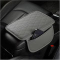 HZEL Car Center Console Cover, Scratch & Wear Resistant Soft Leather Vehicle Armrest Seat Box Cushion Pad with 2 Storage Bag, Waterproof Automotive Interior Protector, Universal Fit (Gray)