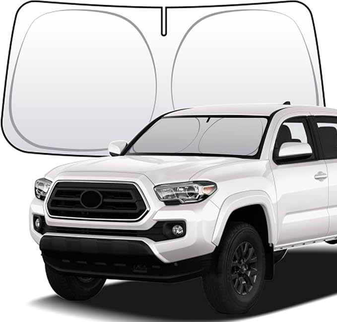 Thickened 2-Layer Front Windshield Sun Shade Compatible for Toyota Tacoma N300 2016-2023, Foldable Custom Fit Sunshade Blocks 99% Heat, Keeps Car Interior Cool (for Tacoma N300 2016-2023)