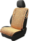ZONETECH Beaded Car Seat Cover, Cooling Wood Bead Seat Cover, Breathable Semi Truck Seat Covers Massaging, Anti-Sweat and Back Support Features, Double Strung Universal Fit Natural Color