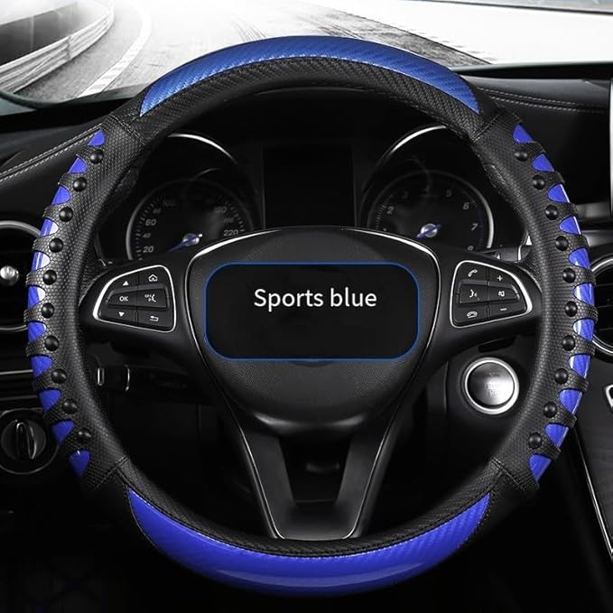 Steering Wheel Cover For Women And Men,Carbon Fiber Steering Wheel-Anti-Slip, Scratch-Resistant, Current Fit For 14–16 Inch Wheels Fit For Most Cars(42CM Brown)
