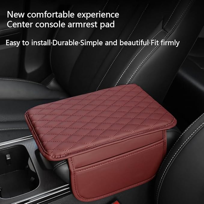 Cover Center Console for VW Touareg I (Typ 7L) 2002 2003 2004 2005 2006 2007 2008 2009 2010, Console Cover Protective Car Center Console Cushion Pad Anti-Scratch Car Accessories,Red-Style 1