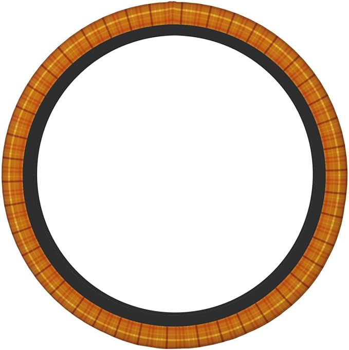 Thickened Elastic Steering Wheel Cover, Autumn Plaid Series Design Ultra, Soft, Breathable, Fit for Cars, SUVs, Trucks, Stylish Comfortable Grip