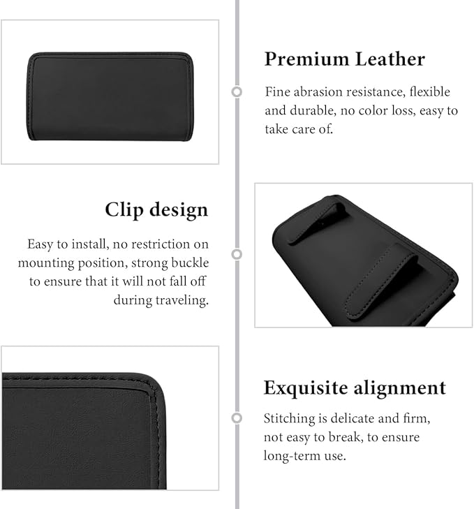 Car Trash Can, Foldable Small Hanging Trash Bin Waterproof Car Door Organizer, Multi-Function Leather Garbage Bag Mini Storage Can for Vehicle Back Seat & Side Door (Black)