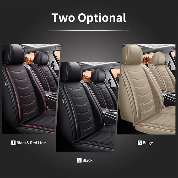 DISUTOGO Seat Covers Fit for Titan 2009-2023 2024 2025 Front Seat Covers Faux Leather Car Seat Covers Breathable Waterproof Car Seat Protector (2 Seats, Beige)