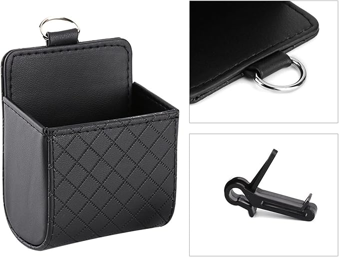 Yosoo Car Seat Back Air Vent Tidy Storage Bag Case Organizer Holder Pounch Box For Cellphone Black
