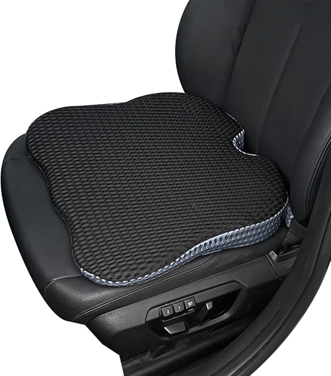 Car Seat Cushion, Soft Memory Foam Auto Cushion, Comfortable & Breathable Automotive Front Seat Buttom Cushion Pad, Universal Vehicle Truck SUV Van Car Accessories (Black, 4D)