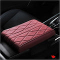Mandark Car Center Console Cover, Soft Leather Memory Foam Automotive Armrest Seat Box Cushion Pad, Waterproof Comforable Vehicle Arm Rest Mat Accessories, Universal for RV, SUV, Truck (Wine Red)
