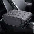 Car Center Console Cover for Ford Bronco Badlands/Sasquatch 2021-2025, Leather Armrest Pad Comfortable Waterproof Arm Rest Box Cushion Protector with Storage Bag,Normal-A/Gray