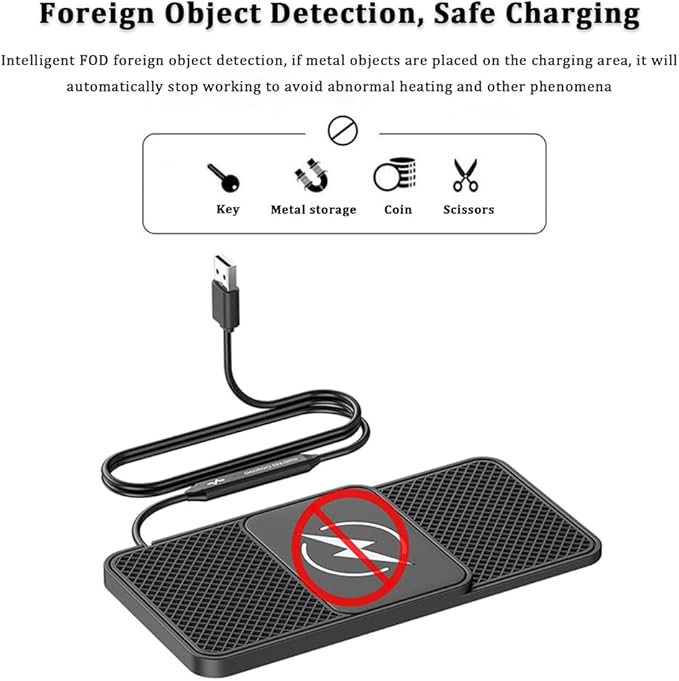 Wireless Car Charger Pad for Kia Sportage NIRO Borrego Seltos Sorento Telluride 2000-2026, Type-C/USB 20W Fast Car Charger Non-Slip Phone Charging Mat for Commutes Home Travel