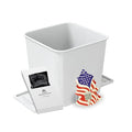 HAUSSIMPLE Car Trash Can 2L with Stability Wings & Velcro for Extra Stability – Magic Strip & Clip for Fabric & Rubber Mats – Durable Plastic, Easy Pull Trash Bags Included – White