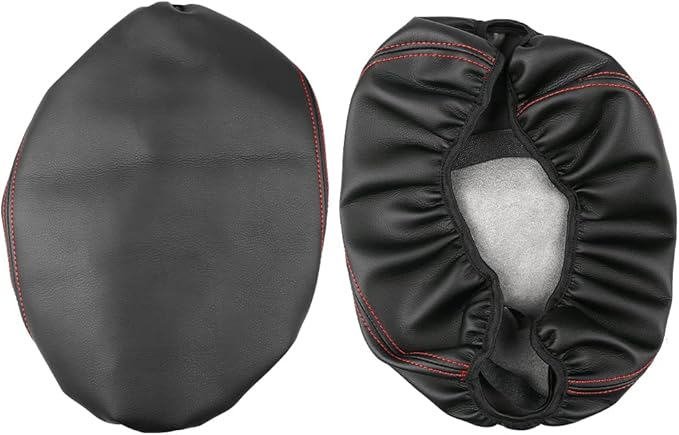 sportuli Center Console Cover Anti-Scratch Leather Armrest Pad Replace for 2019-2024 2025 Dodge RAM 1500 2500 3500, for All Makes & Models with Bucket Seats (Red Stitches)