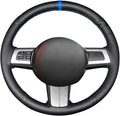 MEWANT Steering Wheel Cover for Mazda MX-5 2006-2014 / RX-8 2009-2013 / CX-7 CX7 2007-2009 Hand-Stitch Black Microfiber Leather Steering Wheel Wrap