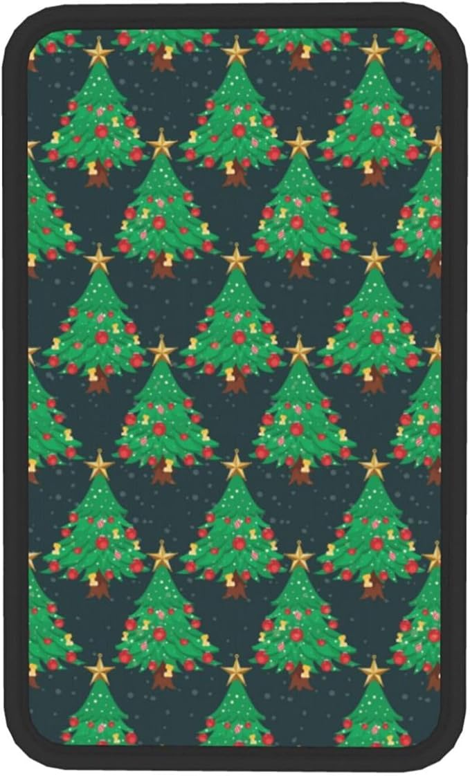 DORKEIXIA Christmas Tree Snow Auto Center Console Armrest Pad Universal Car Center Console Cover Seat Box Cover for Sedan, Van, SUV, Truck Car Accessorie