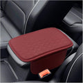 Leather Car Center Console Cover, Anti-Scratch Auto Middle Console Protective Cushion with 2 Storage Bags, Universal Waterproof Vehicle Armrest Pad Accessory for Sedan, SUV, Truck (Burgundy)