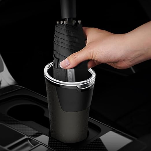 LoopTime Leakproof Car Trash Can,Mini Car Trash Bin for SUV and Truck,Small Removable Liner Cars Garbage Can,Waterproof Automotive TrashCan for Vehicle,Home,Office,Multipurpose,Easy to Clean (Black 2)