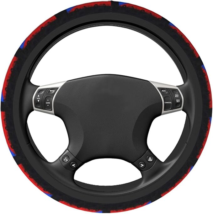 Puerto Rico Flag Steering Wheel Cover for Women Men Girls Car Accessories Decor Anti-Slip Neoprene Auto Steering Wheel Covers Protector Universal 15 Inch