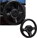 Car Steering Wheel Cover, 15 Inch Leather Breathable Auto Steering Wheel Protector, Comfortable Non-Slip Vehicle Steering Wheel Covers, Universal Interior Car Accessories (Black)