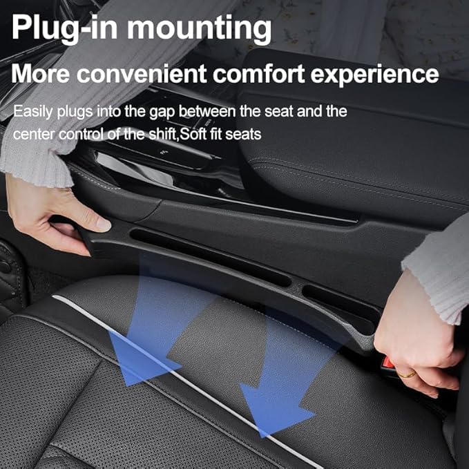 2pcs Car Seat Gap Filler Storage Organizer Multifunctional Prevent Falling Car Seat Gap Blocker Plug for Cars Suvs Truck Rv Car Keep Tidy Tool, Car Essentials Decor Accessories Interior Gift, Orange