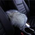 Auto Center Console Cover, EGBANG Console Cover Armrest Pads, Warm Winter Sheepskin Wool Car Armrest Seat Box Pad Cushion Protector Universal Fit (Grey)