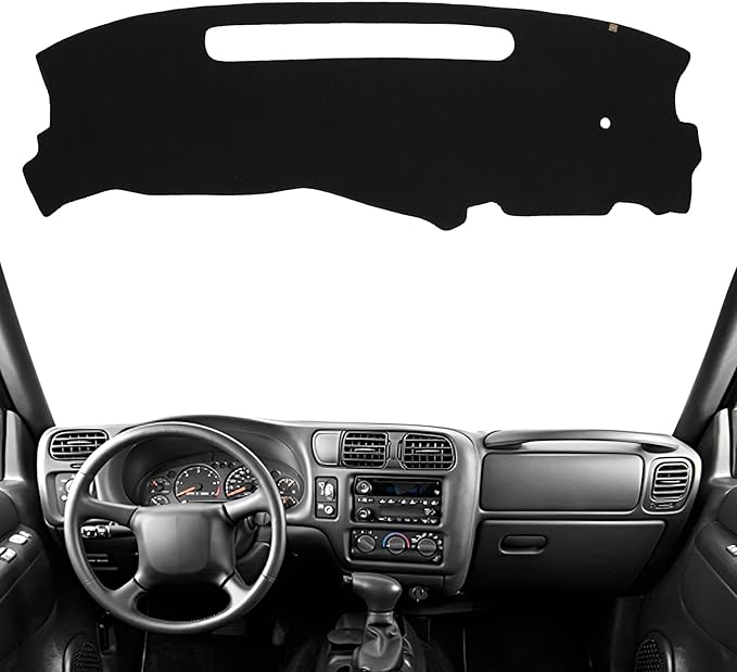 KEYOOG Dashboard Cover Dash Mat Fit for Chevy Blazer 05-98, S10 04-98/ G-MC Jimmy 01-98, Sonoma 04-98 (for Left Hand Drive),Car Dash Board Mat Anti-Glare Carpet,Non-Slip Pad (Black)