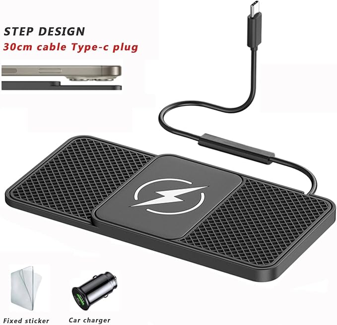 Car Wireless Phone Charger for BMW 1 Series 120d 120i 125d 125i 123d, Non-Slip Fast Inductive Chargers Charging Pad Type-C Fastcharger Auto Electronic Accessories