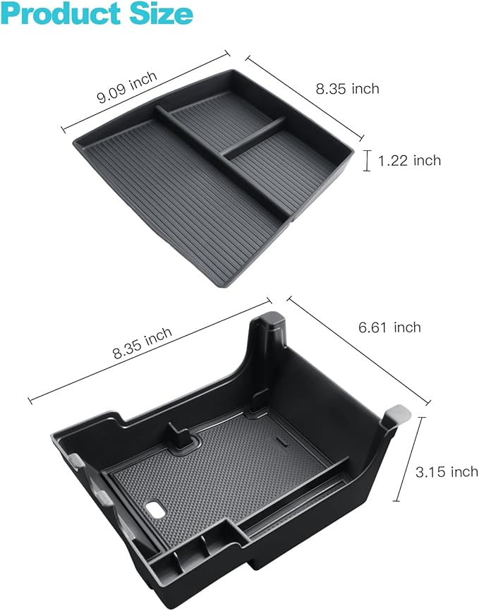 CDEFG 2Pcs for 2021-2024 Edge Center Console Organizer for 2021-2024 Ford Edge Accessories Middle Console Organizer & Dash Storage Dashboard Behind-Screen Tray