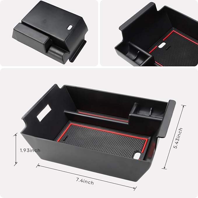 MARCHFA Center Console Organizer Compatible for 2020-2022 2023 2024 2025 2026 Benz GLE 350 450 W167 53 AMG Accessories Armrest Tray Organizer Insert Storage Box for GLS 450 2020 2021 2022 (Red)
