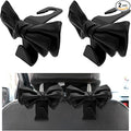 2PCS Purse Holder for Car Hooks, Cute Bow Car Seat Headrest Hooks Handbag Hanger, Bow Knot Auto Back Seat Organizer Storage Hook for Purse Bags Umbrellas, Car Accessories (Black)
