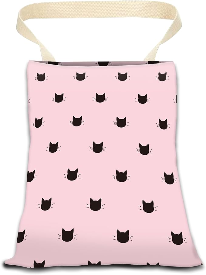 Car Garbage Can, Hanging Car Trash Can Bag for Cute Car Back Seat Organizer, Pink Cats